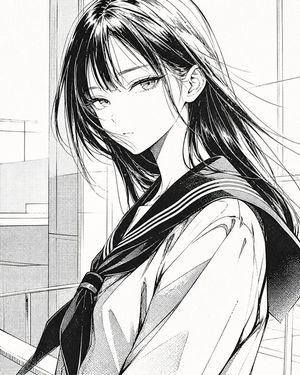 Censored Manga Schoolgirl Portrait