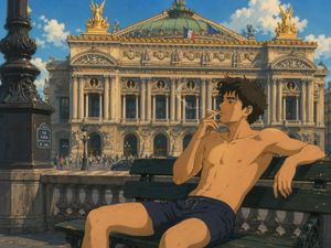 Ghibli-Style Man at Opéra Garnier