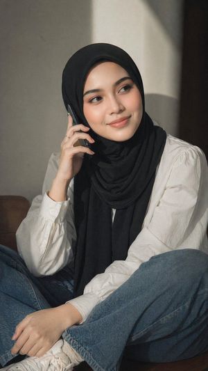 Moody Hijab Phone Portrait