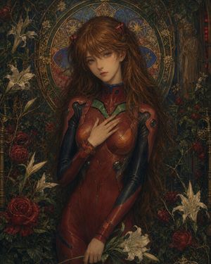 Gothic Stained-Glass Mecha Portrait