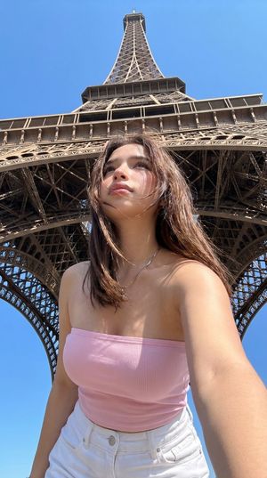 Eiffel Tower Low-Angle Selfie