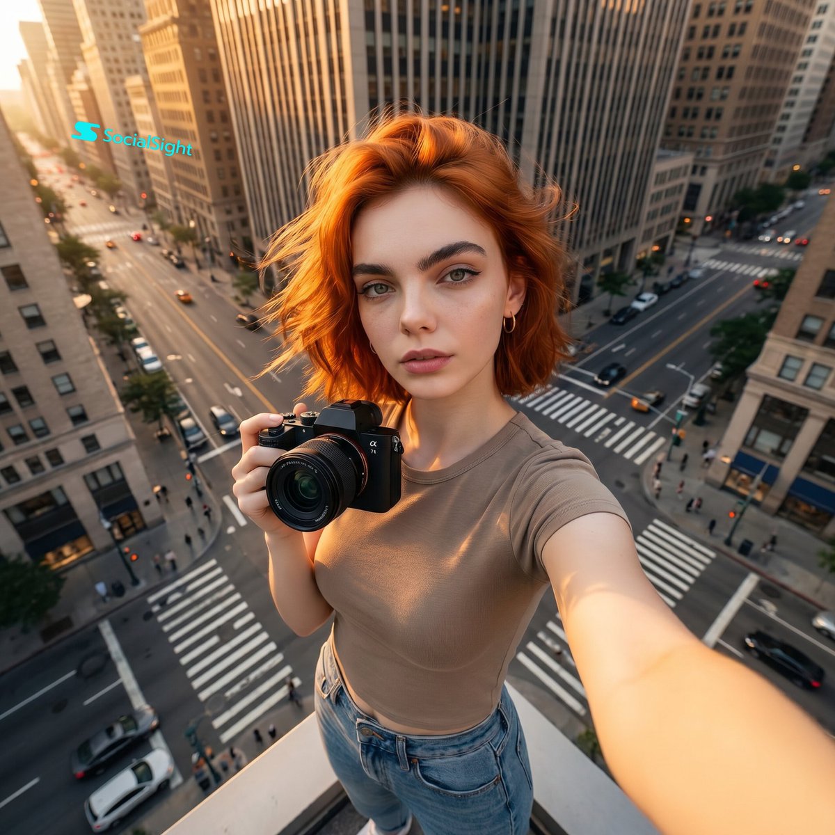 Sample output image for Dramatic Skyscraper Edge Selfie