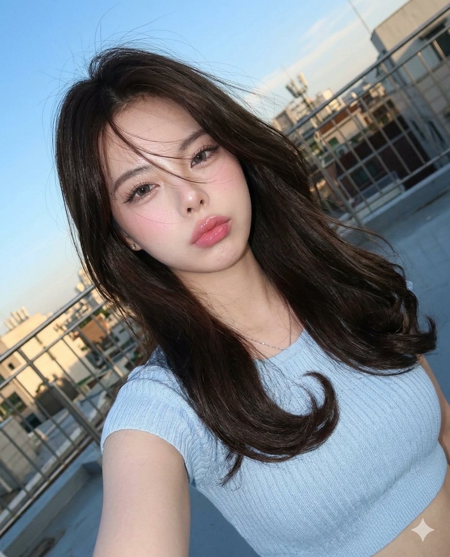 Sample output image for High-Angle Digicam Selfie