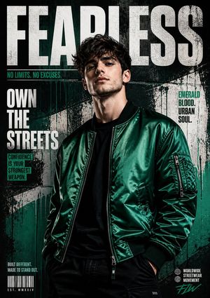 Street Fashion Emerald Bomber Poster