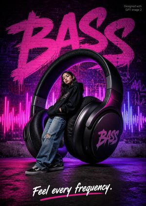 Streetwear BASS Headphones Poster
