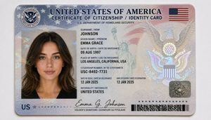 US Citizenship Identity Card Mockup
