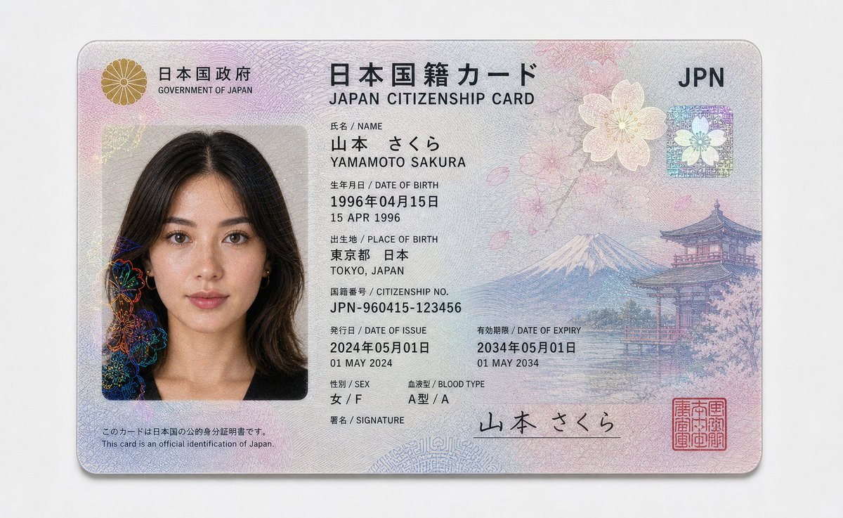 US Citizenship Identity Card Mockup example 2