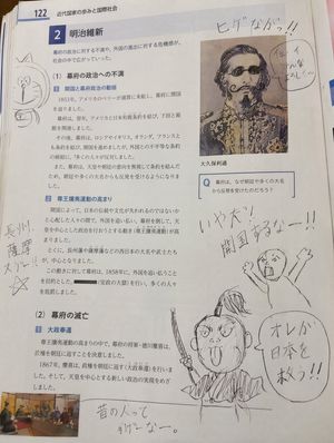 School Textbook Historical Figure Doodle