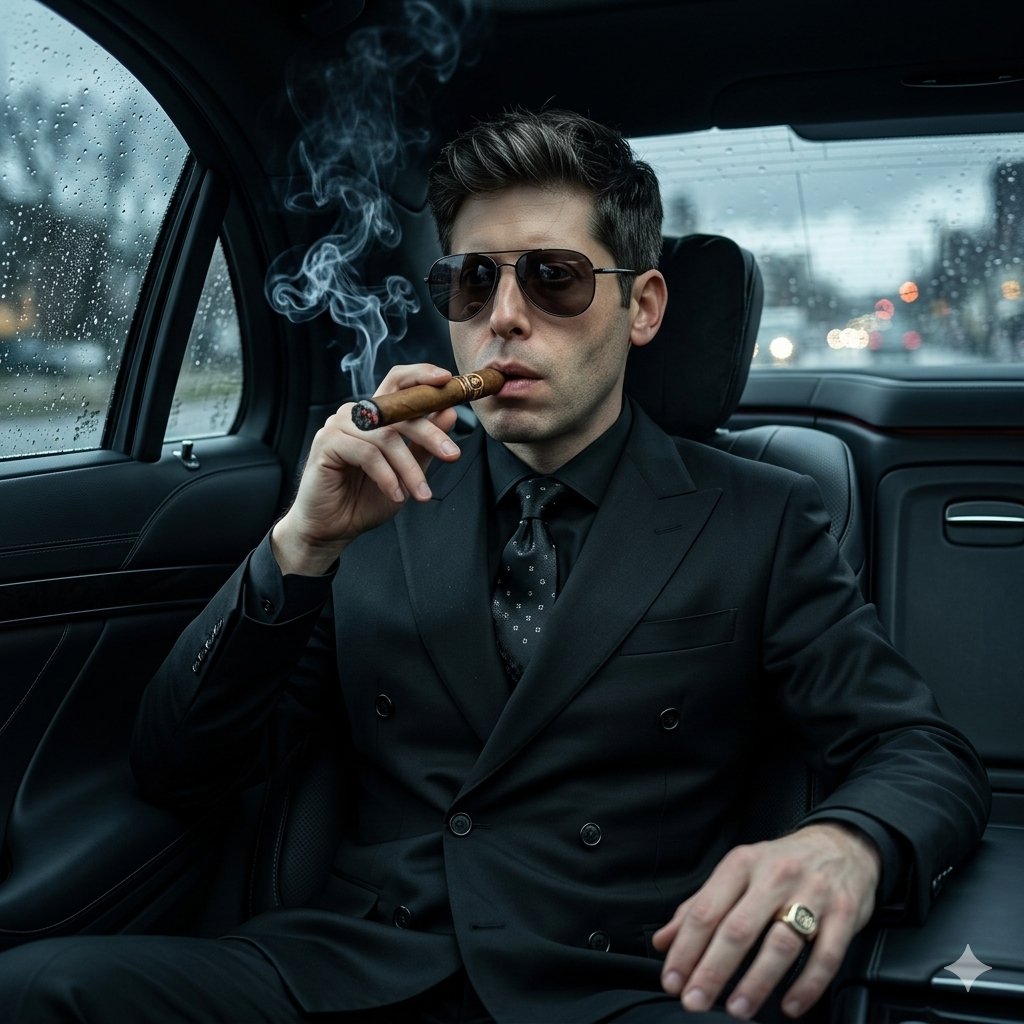 Noir Mafia Boss Car Portrait example 2