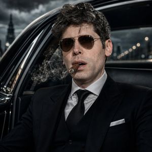 Noir Mafia Boss Car Portrait