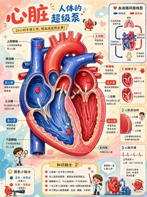 Cute Heart Cutaway Infographic