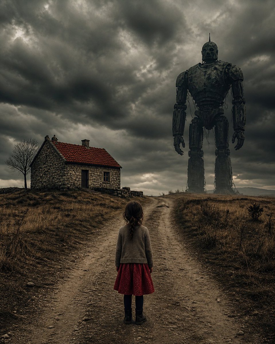 Girl Facing Giant Robot
