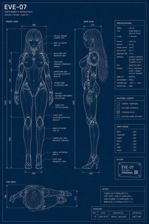 EVE-07 Android Blueprint Sheet