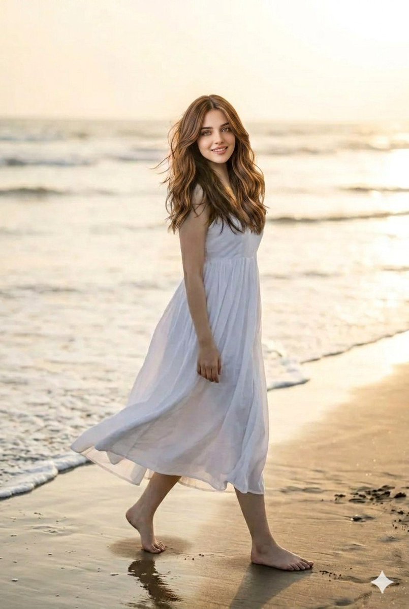 Sample output image for Sunset Beach Walk Portrait
