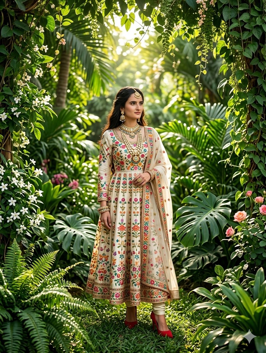 Sample output image for Traditional Indian Anarkali Portrait