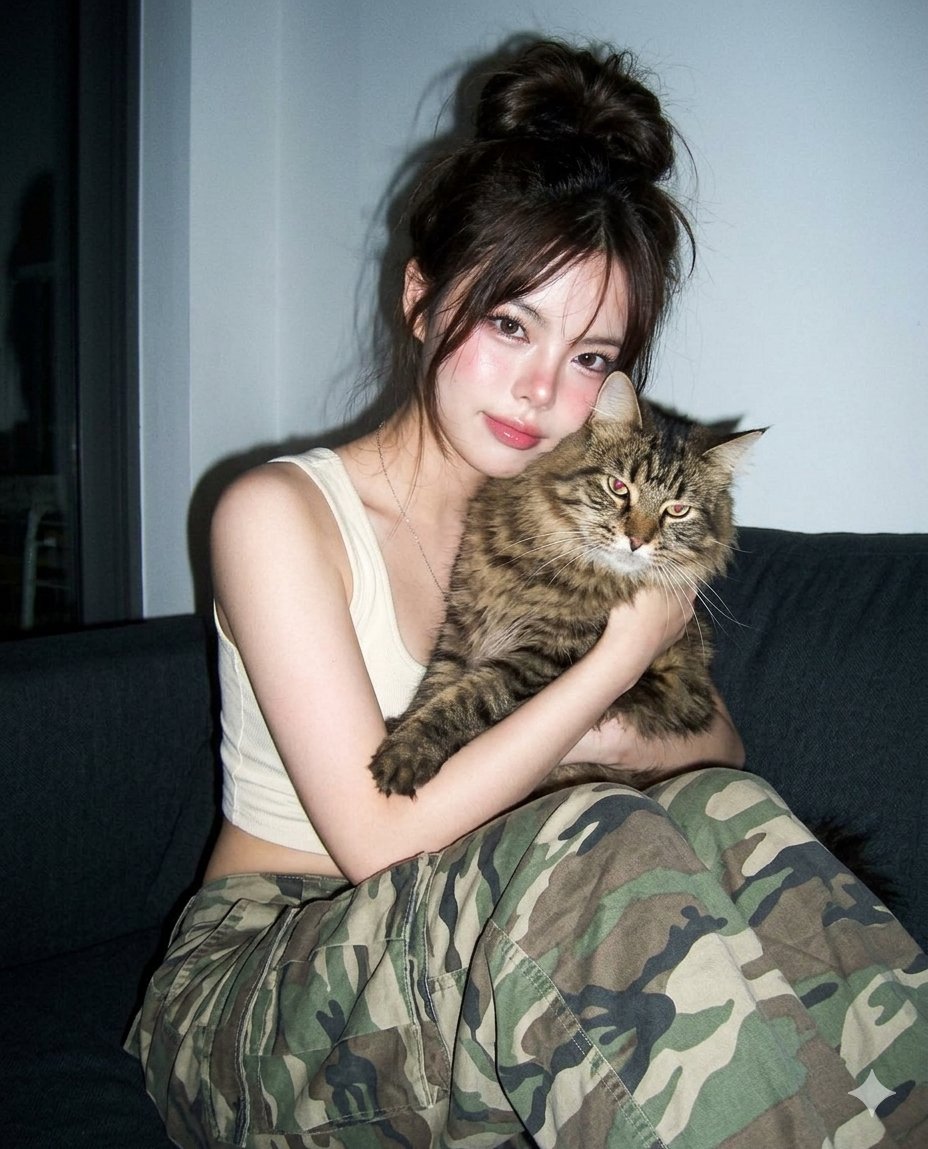 Sample output image for Douyin Aesthetic Cat Portrait