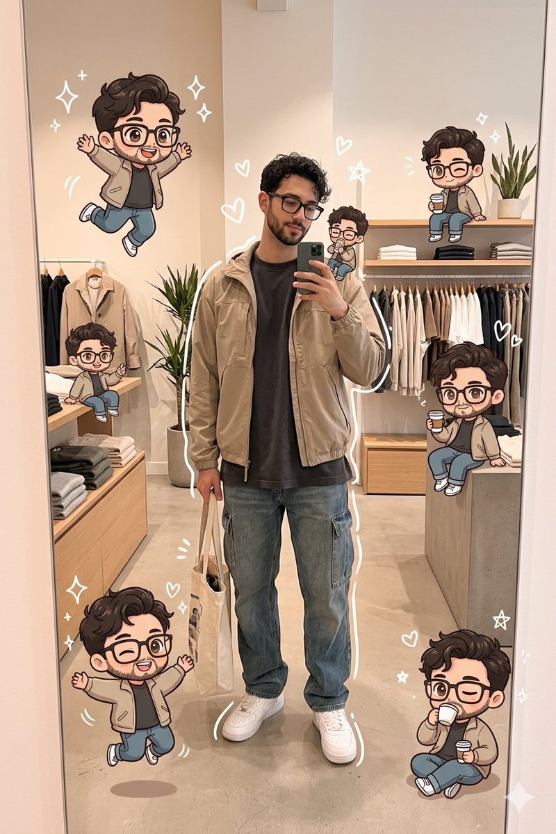 Sample output image for Kawaii Chibi Mirror Selfie