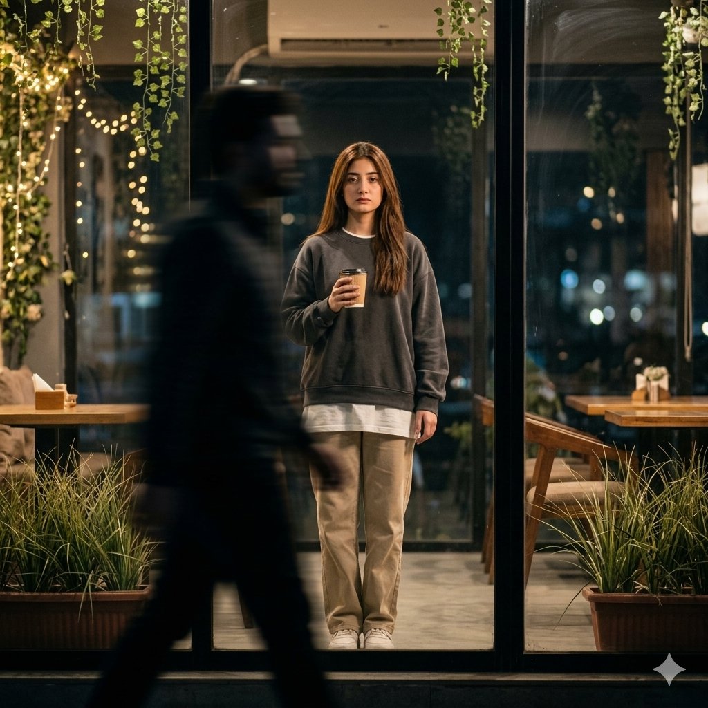 Sample output image for Cinematic Night Café Subject