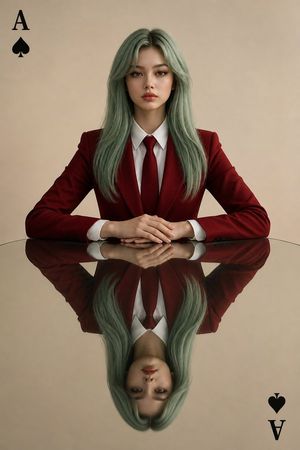 Symmetrical Playing Card Mirror Portrait