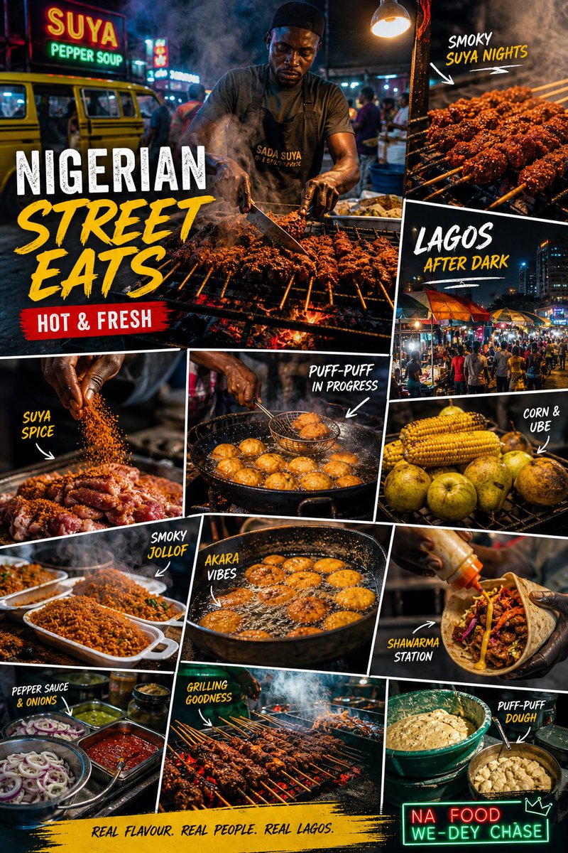 Infografía / Visual educativo - Nigerian Street Eats Collage - Image 1