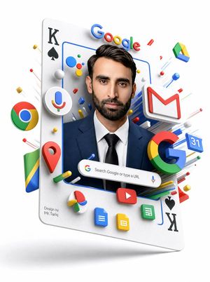 Floating Google Services Portrait Poster