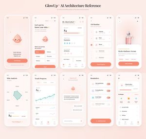 GlowUp App UI Board