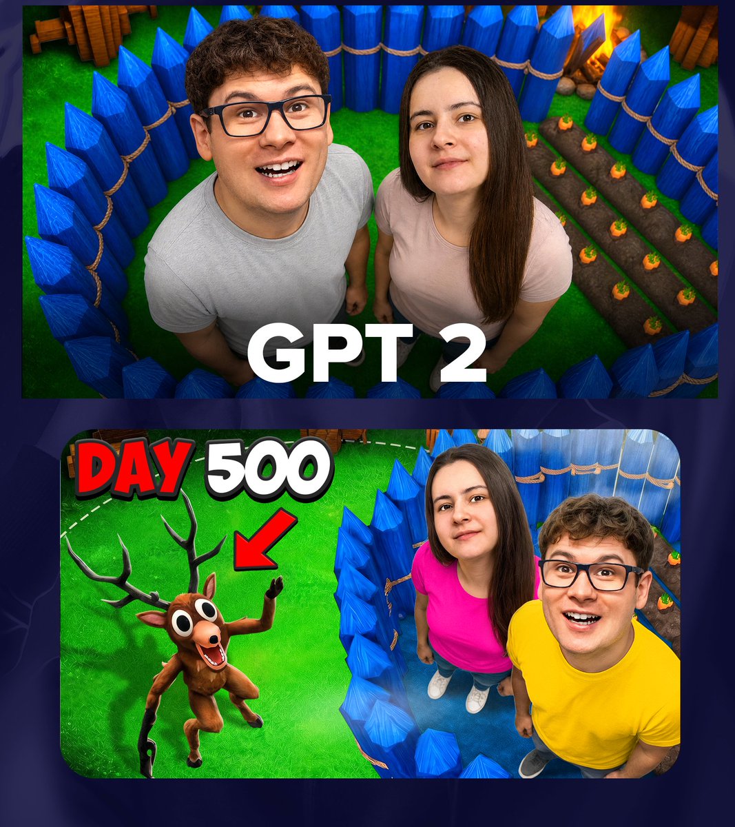 Miniatura de YouTube - GPT 2 Day 500 Gaming Thumbnail - Image 1