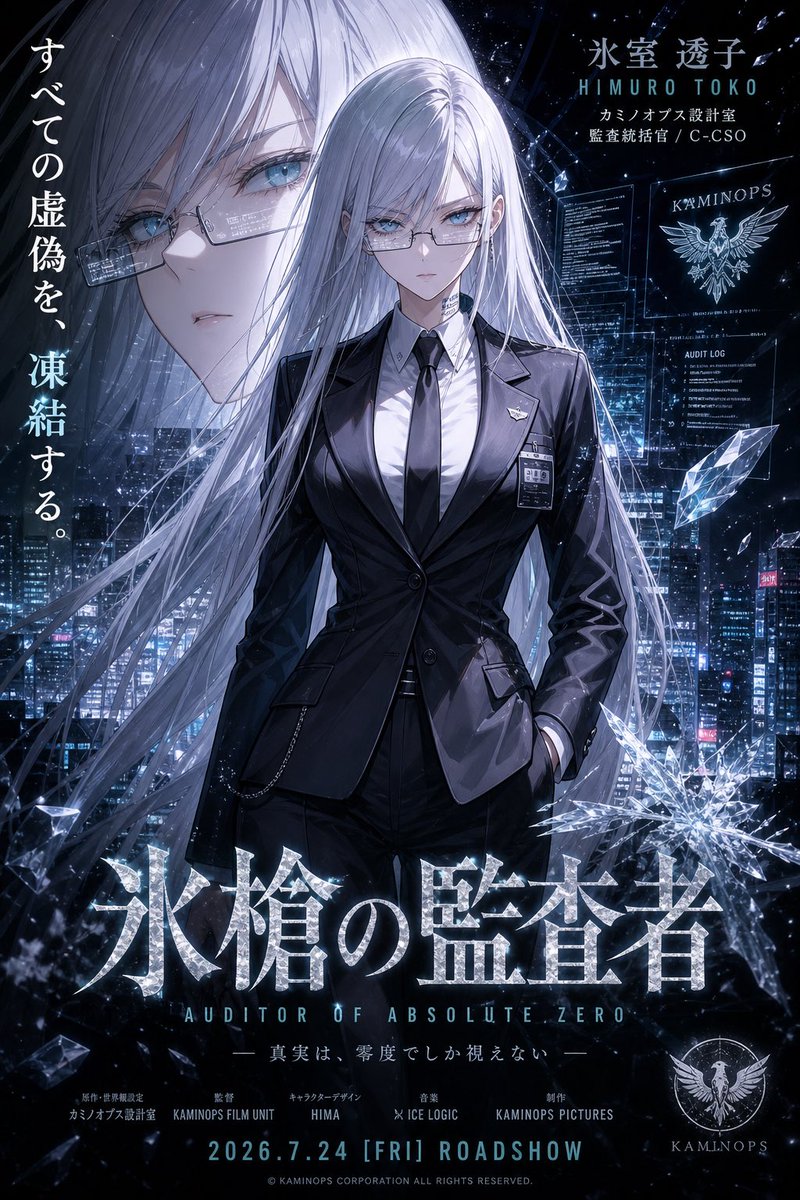 Icy Cyberpunk Anime Movie Poster