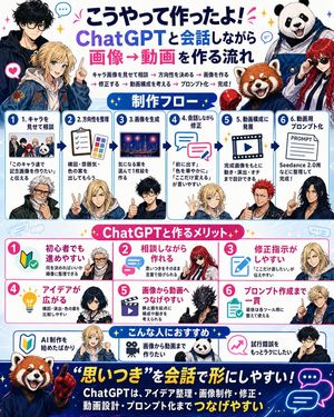 Japanese ChatGPT Image-to-Video Workflow Infographic
