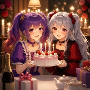 Candlelit Anime Birthday Twins