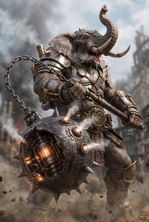 Steampunk Elephant Warrior