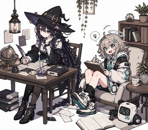 Cozy Witch and Halo Girl Study Scene