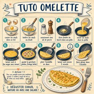 French Omelette Tutorial Poster
