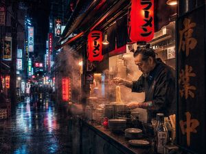 Rainy Tokyo Ramen Alley