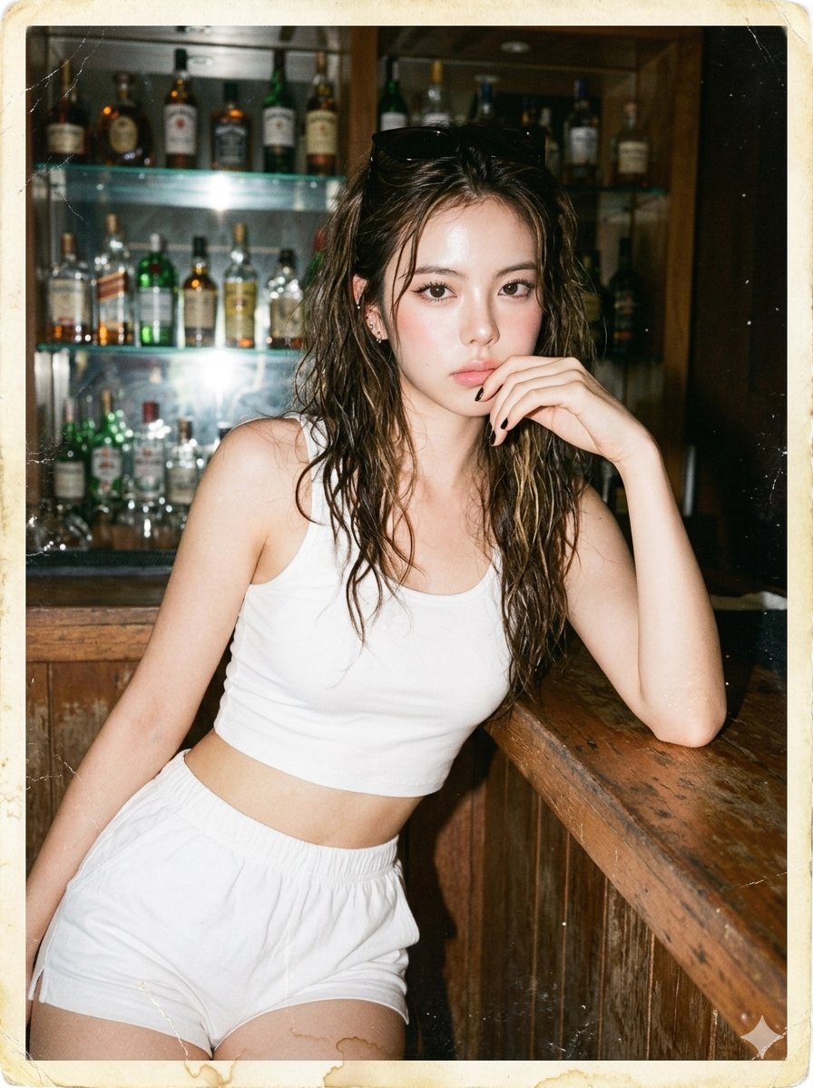 Sample output image for 1980s Bar Counter Flash Photo