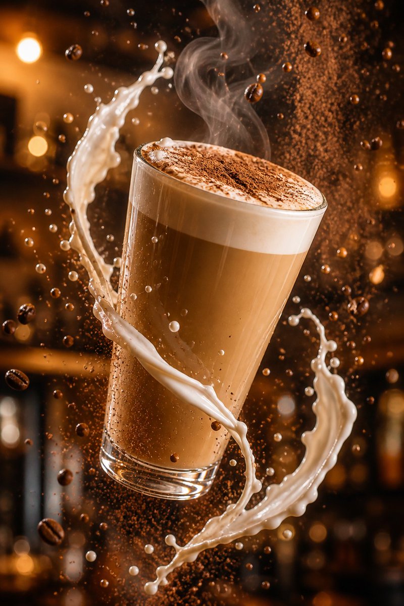 Marketing de producto - Salpicadura de café con leche giratorio cinematográfico - Image 1