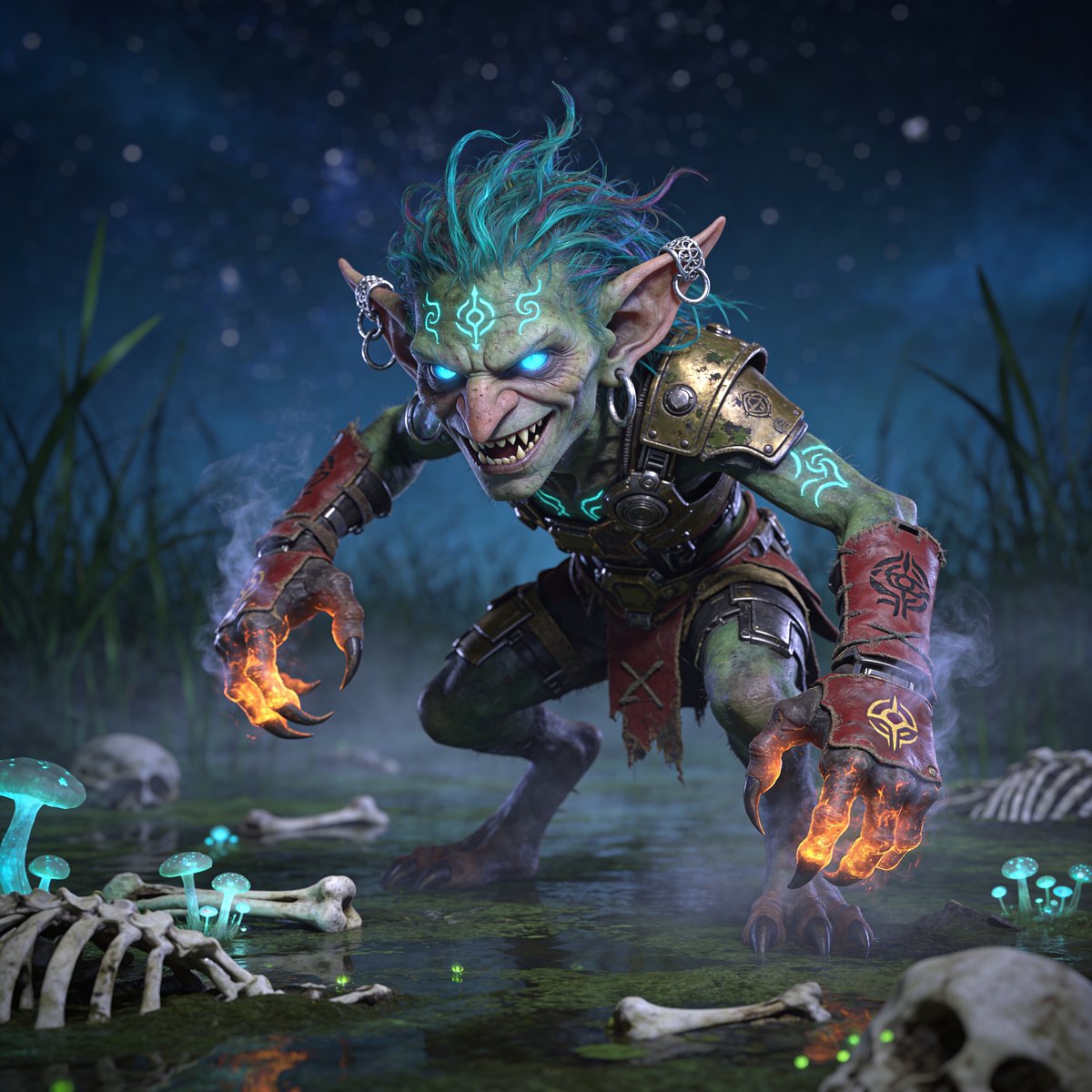 Activo de juego - Chamán goblin brillante en el pantano - Image 1