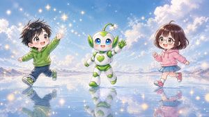 Chibi Friends on Sparkling Water