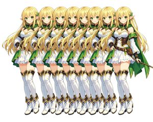 Overlapping Elf Warrior Lineup