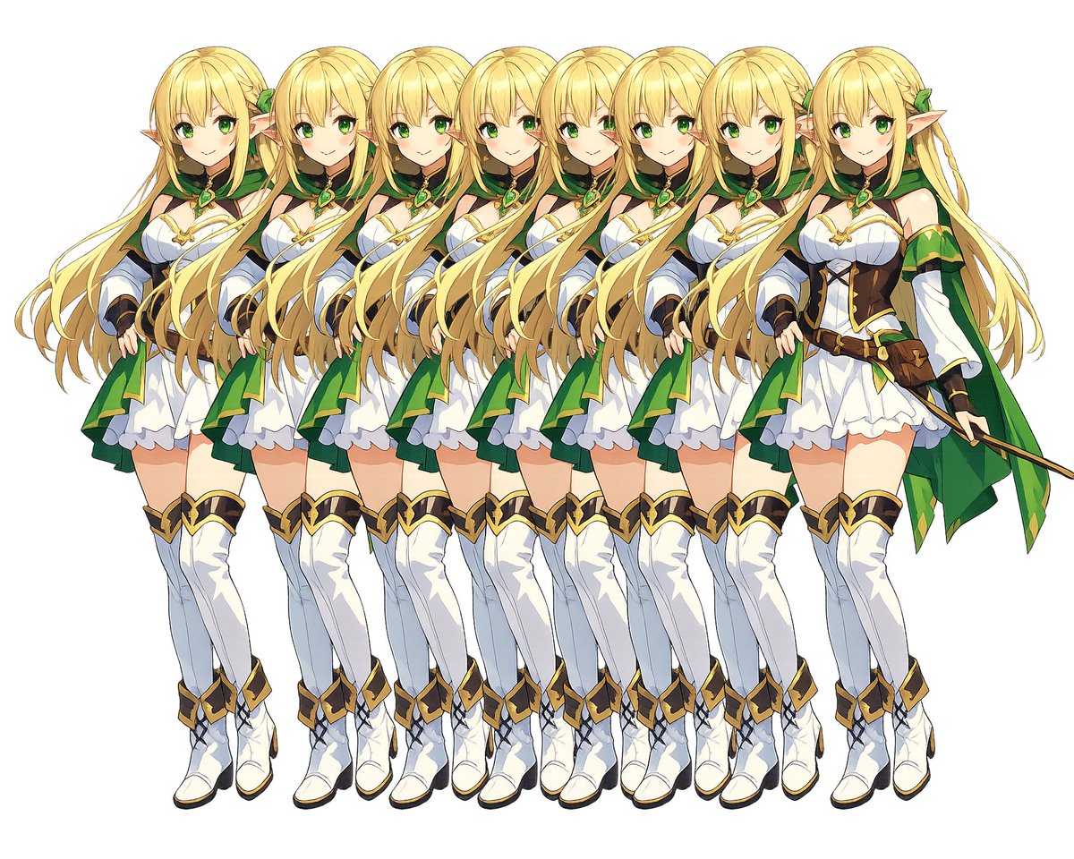 Overlapping Elf Warrior Lineup