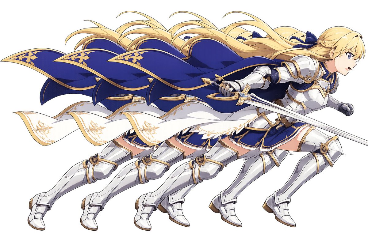 Overlapping Anime Knight Motion Trail