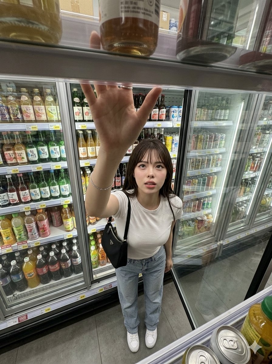 Sample output image for Candid Grocery Store Aisle Selfie