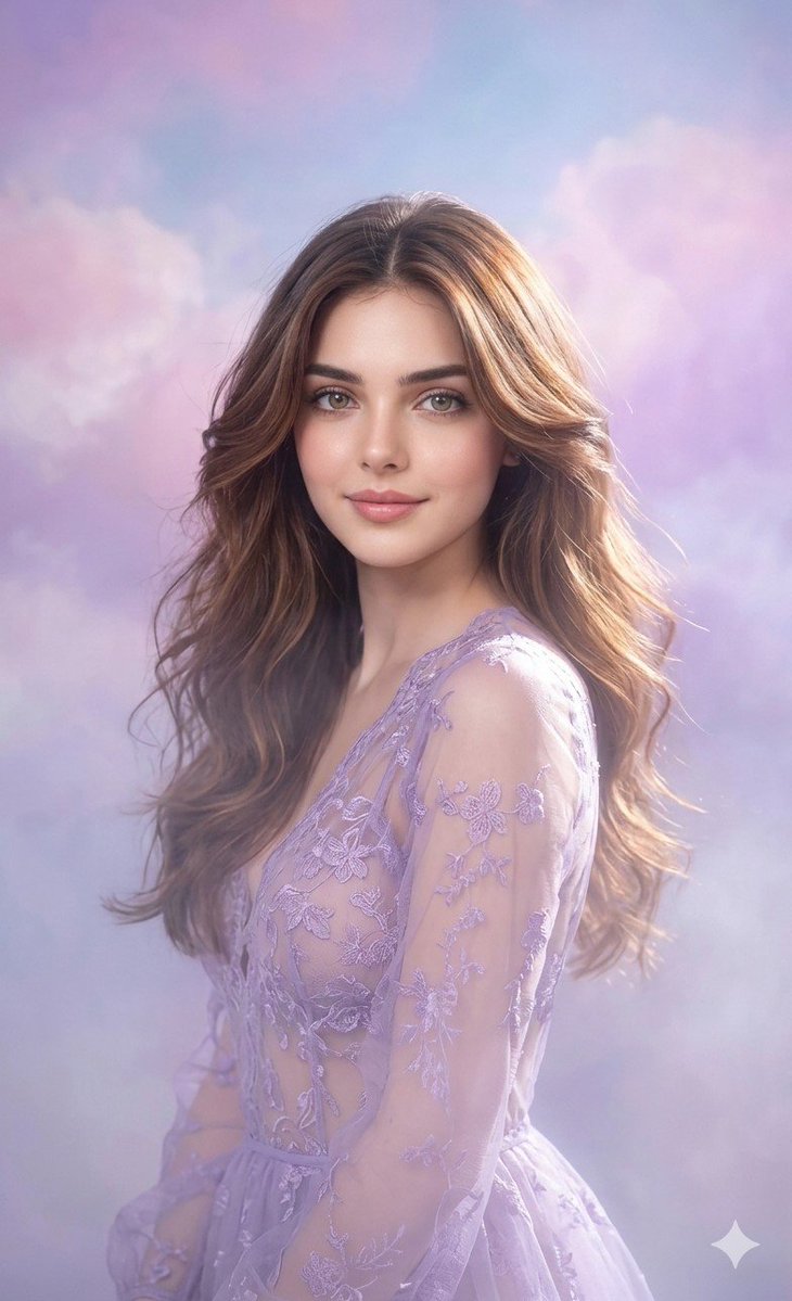 Sample output image for Lavender Outfit Fine-Art Portrait