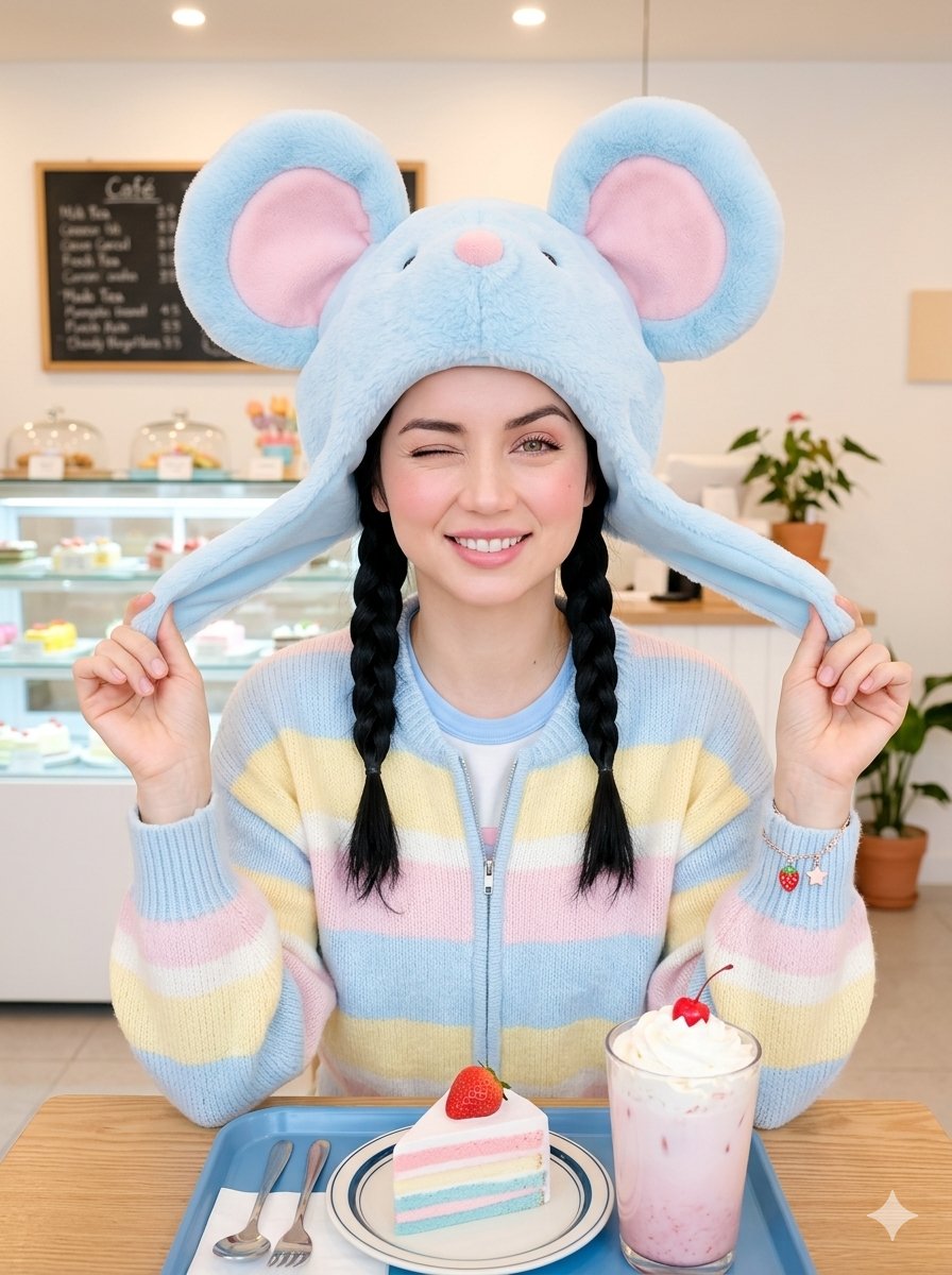 Sample output image for Kawaii Café Pigtails Portrait