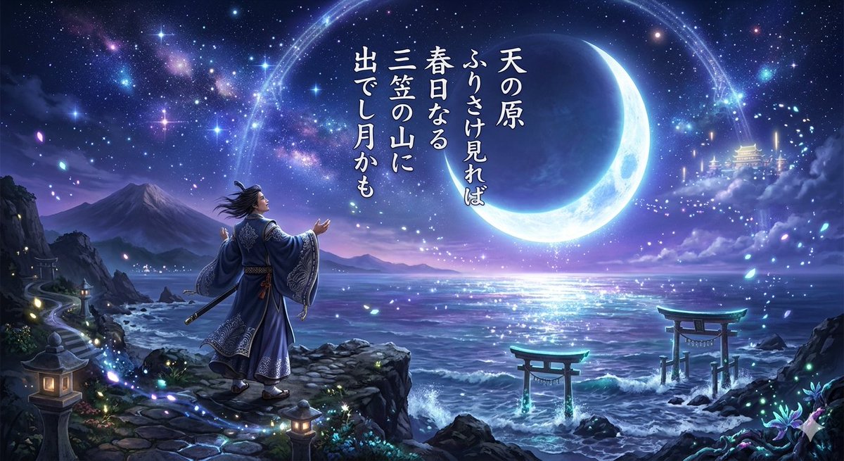 Sample output image for Fantasy Illustration of Classical Japanese Poem