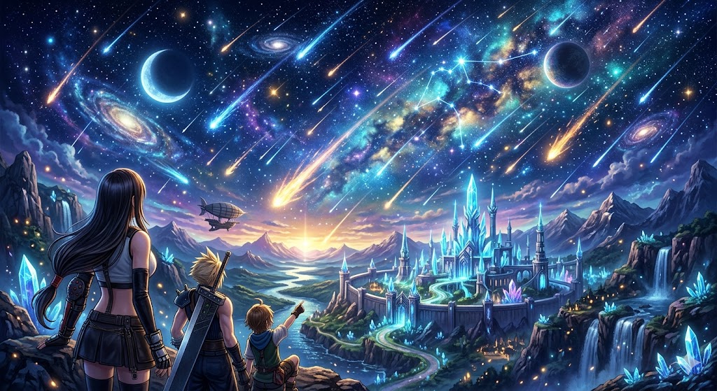 Sample output image for Aquarius Meteor Shower Illustration