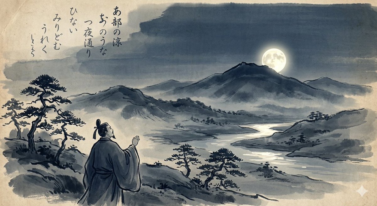 Sample output image for Manyoshu Style Poetry Art