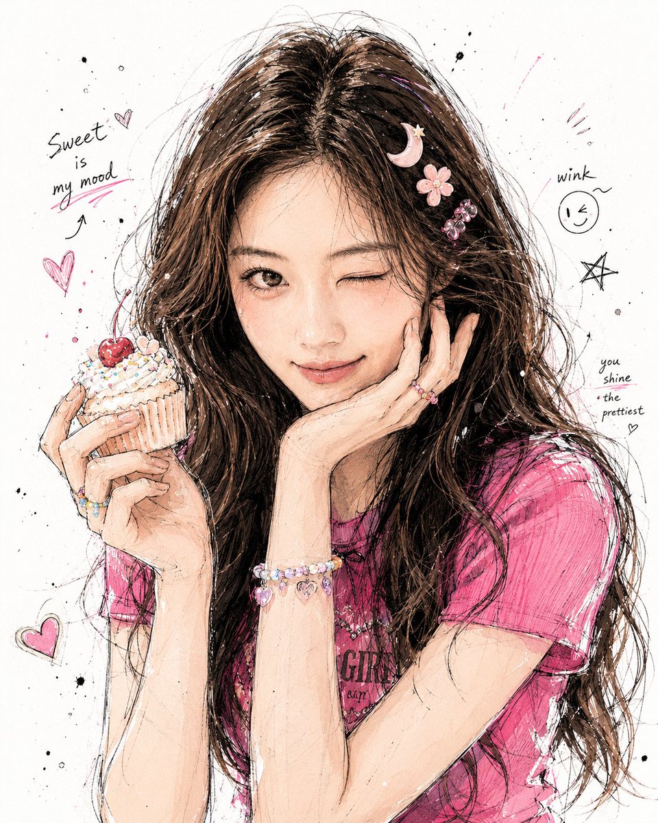 韩式涂鸦插画肖像