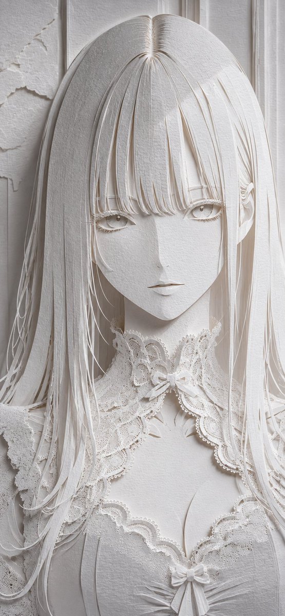 Realistic White Paper Craft Style Conversion example 3