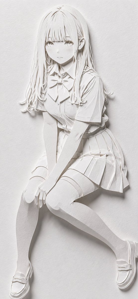 Realistic White Paper Craft Style Conversion example 4